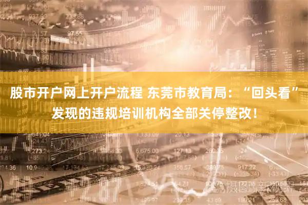 股市开户网上开户流程 东莞市教育局：“回头看”发现的违规培训机构全部关停整改！